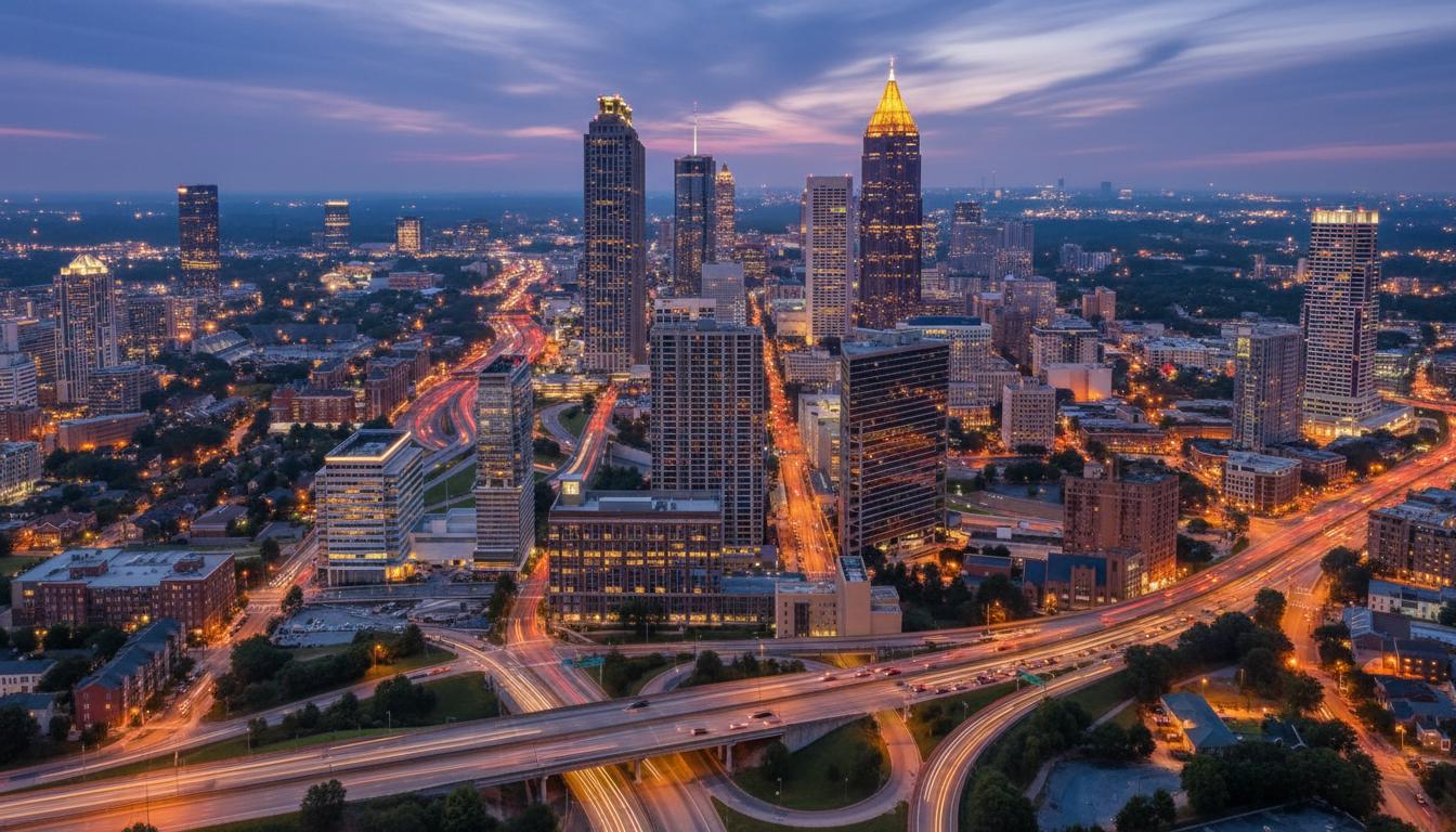 Atlanta aerial downtown view
