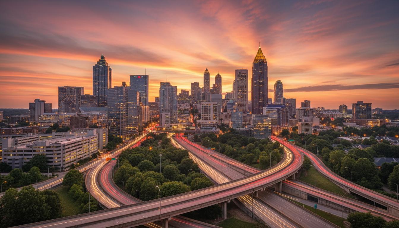 Atlanta skyline at golden hour
